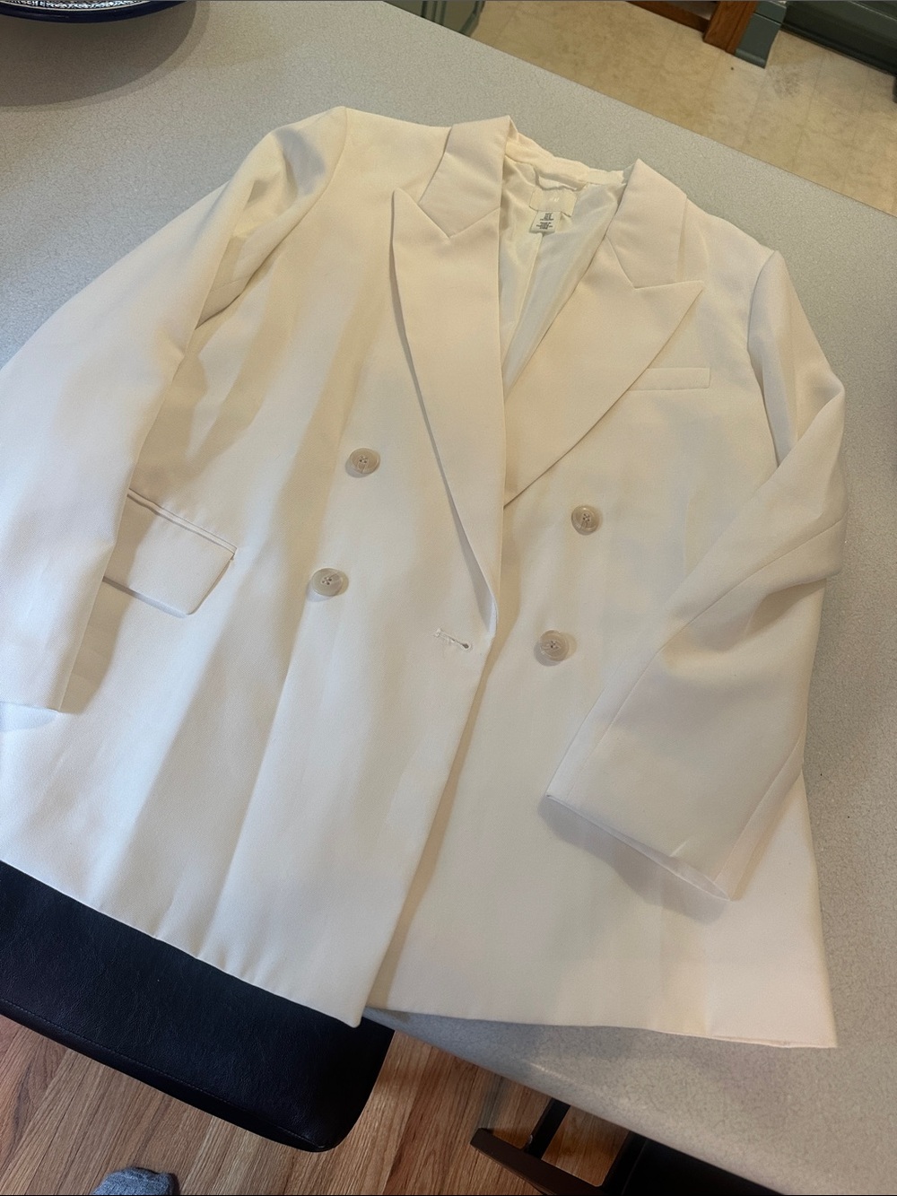 H&M White Bridal Double-Breasted Blazer